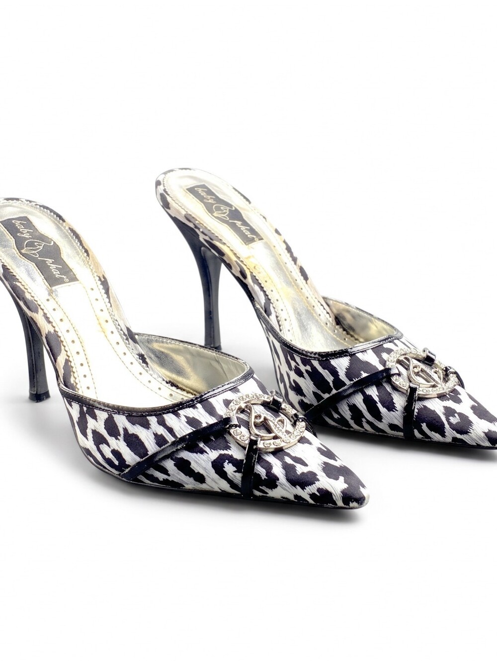 Baby Phat Y2K Animal Print Rhinestone Cat Stiletto Heels Size 9B